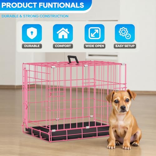 FDW Animal Cage in 18.0"L x 12.0"W x 14.0"H, Pink
