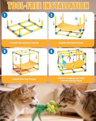 Grevigily Pet Toy in 23.6x15.7x15.7inch, Yellow + Blue