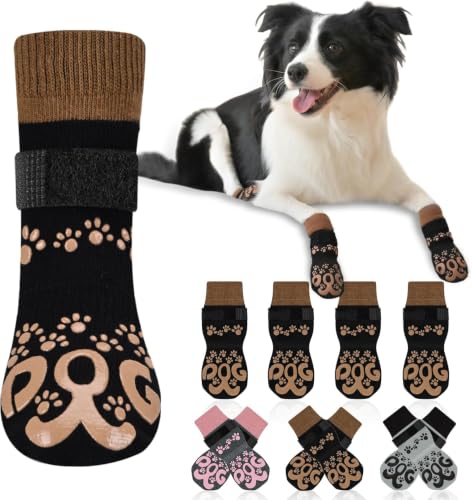 ROUWINNE Paw Hoof Protector in S(Pack of 4), Black and Caramel