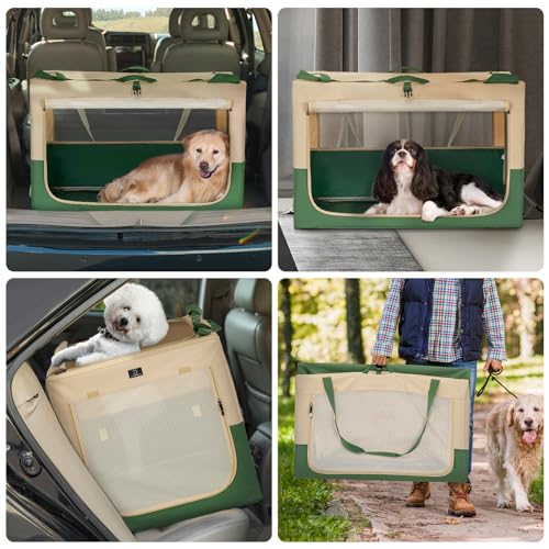 A 4 Pet Animal Cage in 36.0"L x 24.0"W x 23.0"H, Green+Beige