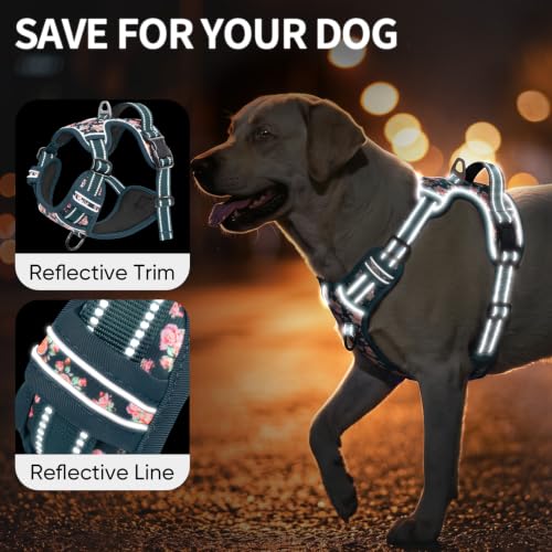 HEELE Animal Harness in S, Flower Blackish Green