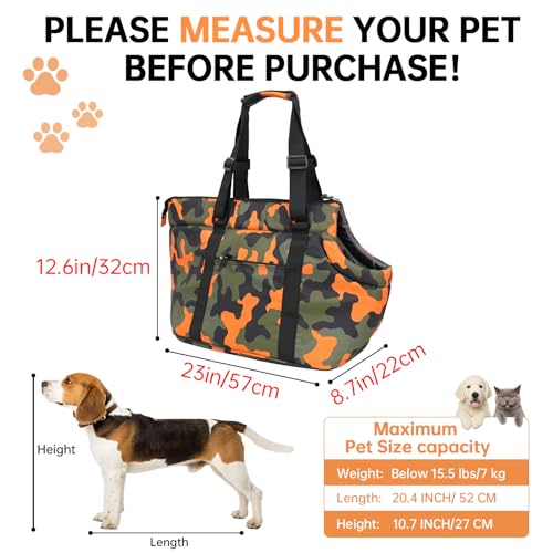 DELTAMANN Animal Carrier in 13.8"L x 5.0"W x 9.5"H, Camouflage Orange