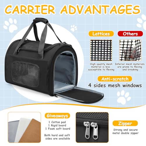 WEPLAN Animal Carrier in 17.9"L x 11.8"W x 12.9"H, Black