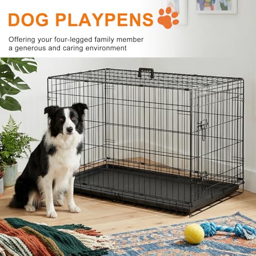 FDW Animal Cage in 42.0"L x 26.0"W x 28.0"H, Black
