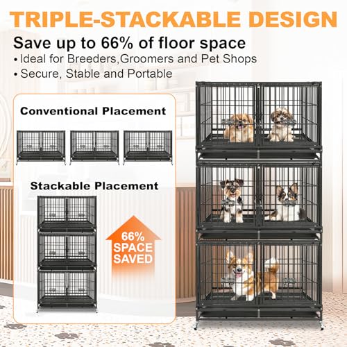 Homey Pet Animal Cage in 43.0"L x 28.0"W x 29.0"H, Black