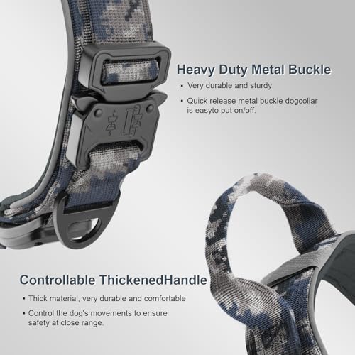 YaoTya Animal Collar in M(15"-18.5"), Camouflage Grey