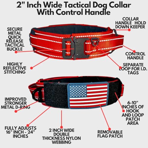 DEZIZEUSK9 Animal Collar in 16-25 INCH, RED-COBVEL2