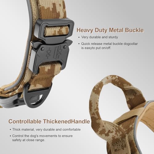 YaoTya Animal Collar in M(15"-18.5"), Camouflage Khaki