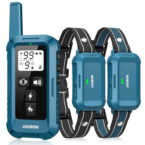 Jugbow Animal Collar in 7.8-24.4 inches, Blue 2 pack