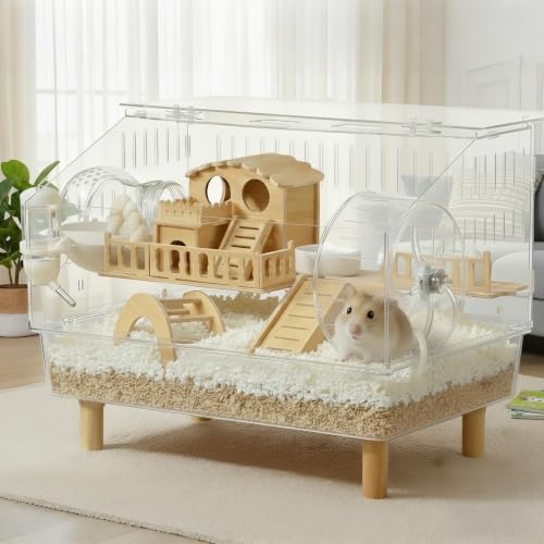 WflamaS Animal Cage in 18.0"L x 11.0"W x 14.6"H, Clear