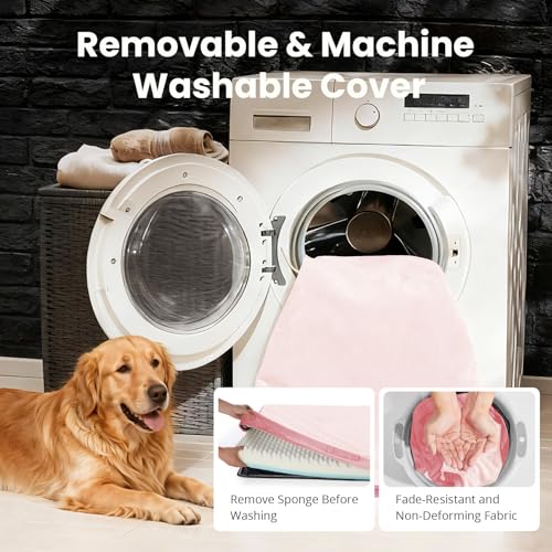 OhGeni Pet Bed Mat in 41" x 28" x 4" (For Crate), 02-Pink