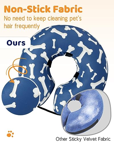 Supet Animal Recovery Collar Cone in S(Neck 7"-9.5"), T Bone Navy