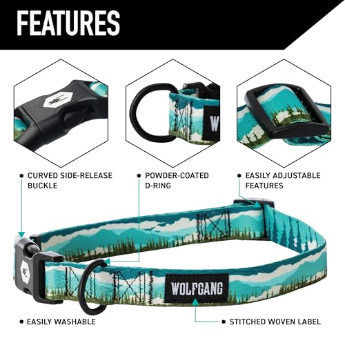 Wolfgang Man & Beast Animal Collar in Small (5/8 Inch x 8-12 Inch), GreatEscape Print
