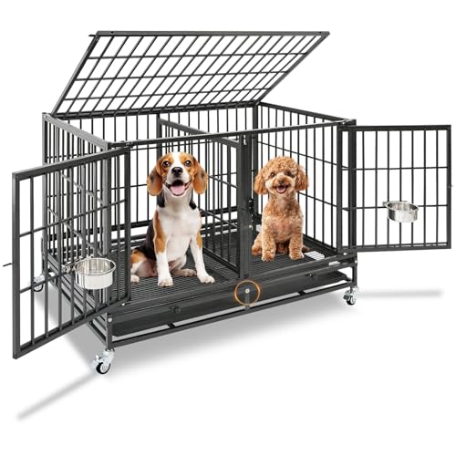 Homey Pet Animal Cage in 43.0"L x 28.0"W x 29.0"H, Black