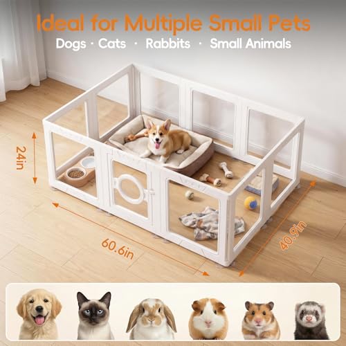 JEKO&JEKO Pet Playpen in Medium, White