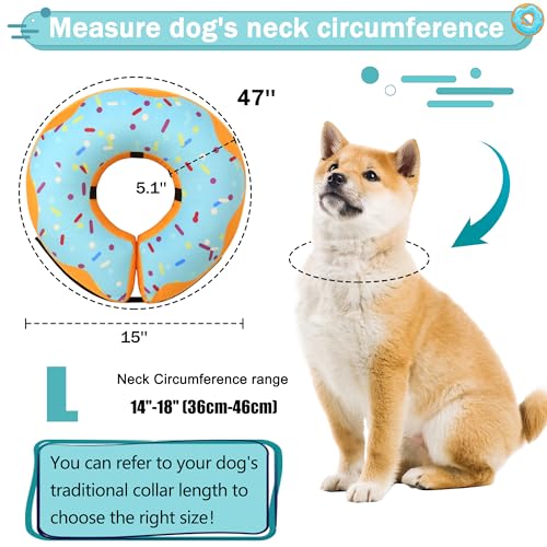 Cneo Animal Recovery Collar Cone in L（neck 14"-18"）, Blue