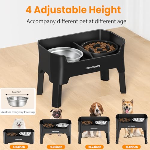 URPOWER Pet Feeder in Small, Black