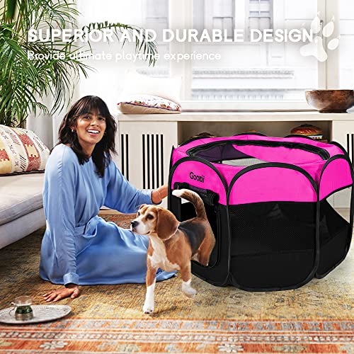 Goozii Pet Playpen in S [29" x 29" x 17"], Pink