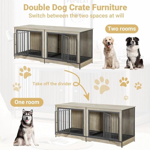 Rovibek Animal Cage in 38.9"L x 25.2"W x 27.2"H, Brown