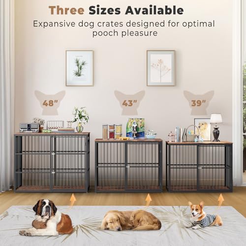 Lyromix Animal Cage in 43.3"L x 29.9"W x 33.1"H, Brown