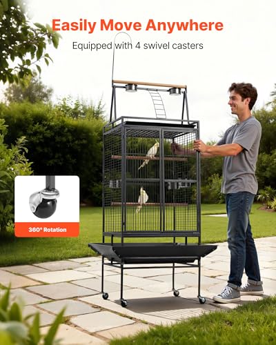 VEVOR Animal Cage in 32.7"L x 31.1"W x 82.7"H, Black