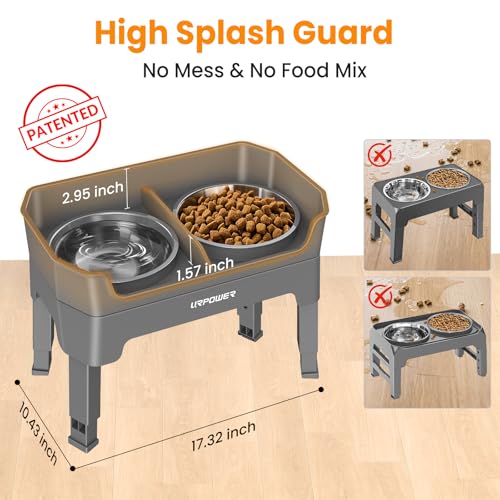 URPOWER Pet Feeder in Large, Grey