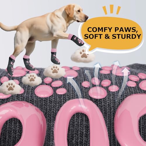 ROUWINNE Paw Hoof Protector in XS(Pack of 4), Dark Grey and Pink