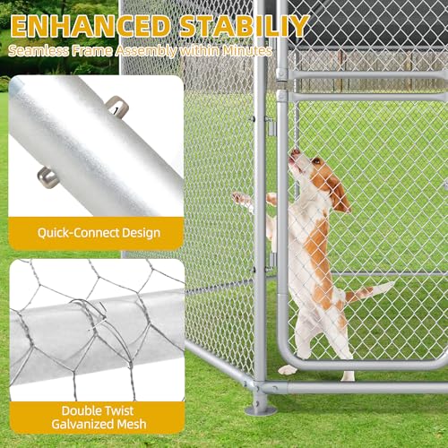 DWVO Animal Cage in 9.8 × 8.2 × 6.2 FT, Silver