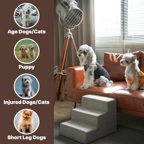 MEWANG Animal Stair in 3 steps: 17.95''L×14.96''W×13.70''H, Square Corner