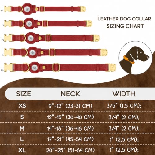 BUDKAS Animal Collar in XS, 9"-12" Neck Fit, Red