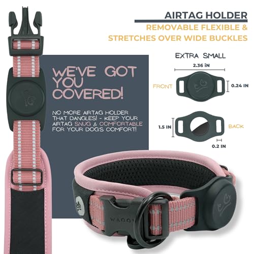 WaggyLife Animal Collar in XS (11.8"-13.8"), Pink