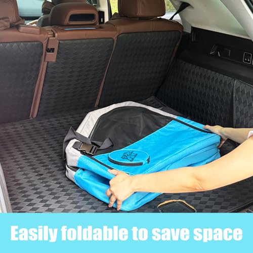 Tyalez Animal Carrier in 21.5"L x 25.0"W x 24.0"H, Blue, Grey