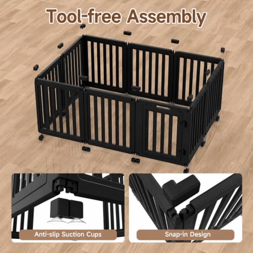 everfront Pet Playpen in 24", Black