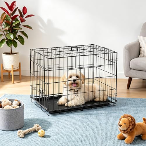 FDW Animal Cage in 24.0"L x 16.0"W x 19.0"H, Black