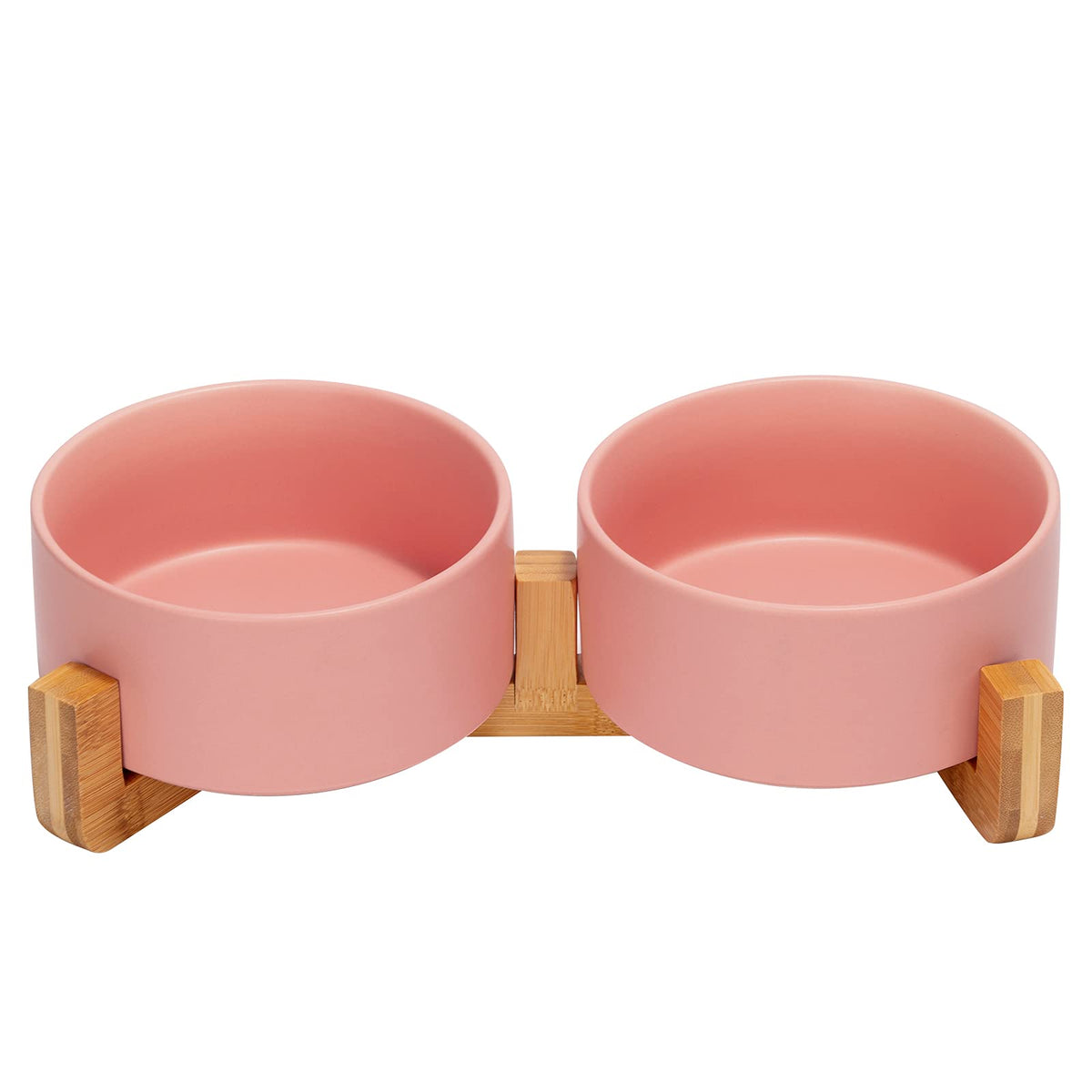 SPUNKYJUNKY Pet Feeder in 3.6 cups, Pink × 2