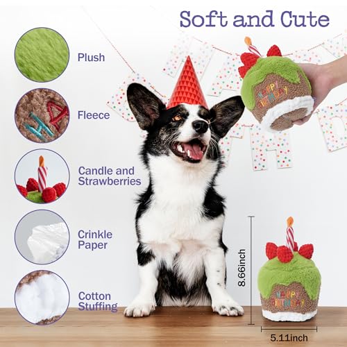 Fuzzwoof Pet Toy in Small Medium Large, Green, white, red