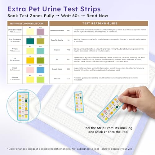 ZOMISIA Disposable Incontinence Surface Protector in 22"x23" - 25 Count + 4 Pet Urine Test Strips, Purple