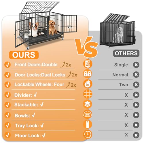 Homey Pet Animal Cage in 43.0"L x 28.0"W x 29.0"H, Black