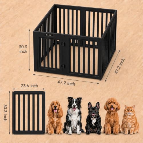 everfront Pet Playpen in 30", Black