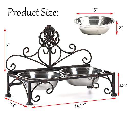 Aifeorzo Pet Feeder in 3.54" Height Black, black