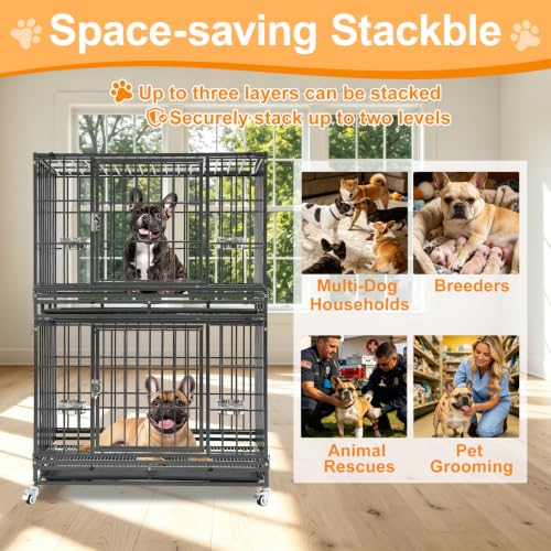 Homey Pet Animal Cage in 37.0"L - 2 Tiers - 1P, Black