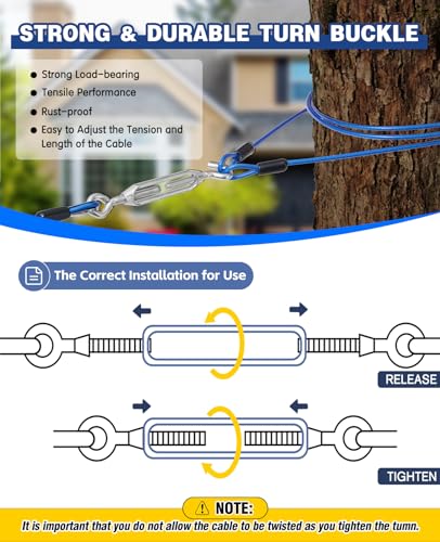 Duckygoo Leash in 50FT+10FT,250LBS, Blue