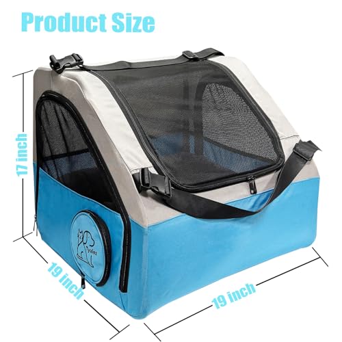 Tyalez Animal Carrier in 19"L x 19"W x 17"H, Blue,Grey