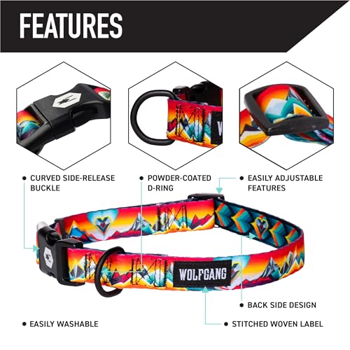 Wolfgang Man & Beast Animal Collar in Small (5/8 Inch x 8-12 Inch), MountainVibes Print