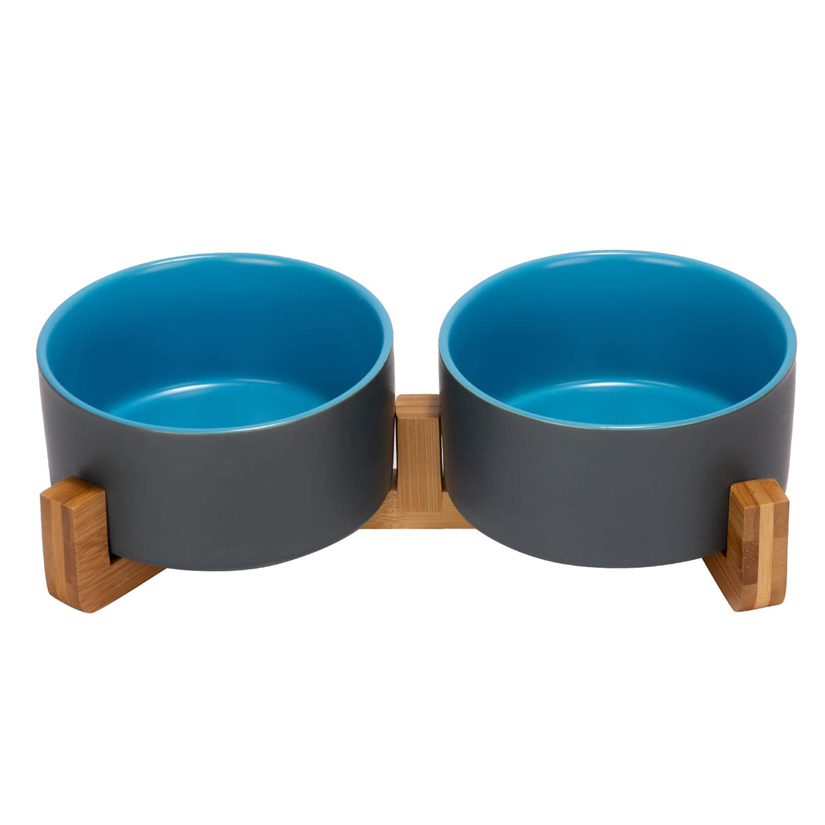 SPUNKYJUNKY Pet Feeder in 3.6 cups, Blue-Grey × 2