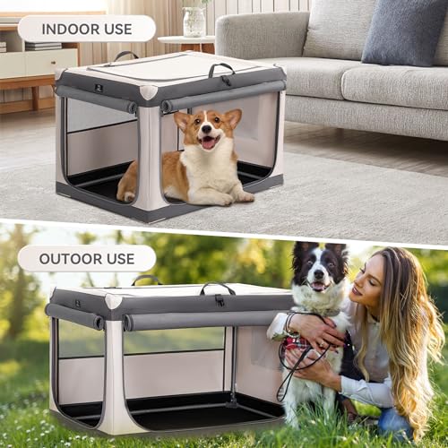 A 4 Pet Animal Cage in 40.0"L x 25.0"W x 25.0"H, Grey