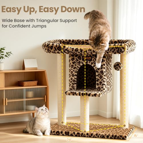 Feliskyn Pet Activity Structure in 28 Inches, Leopard Print