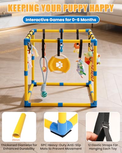 Grevigily Pet Toy in 23.6x15.7x15.7inch, Yellow + Blue
