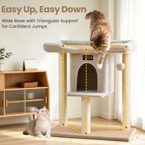 Feliskyn Pet Activity Structure in 28 Inches, Light Grey