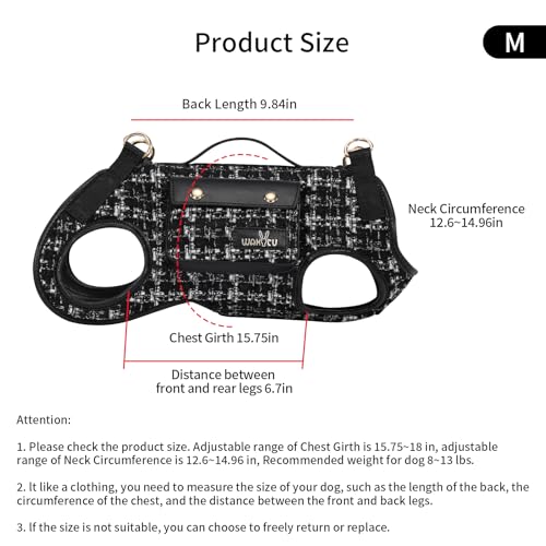 wakytu Animal Harness in Medium(8-13 LBS), 2.0 Black